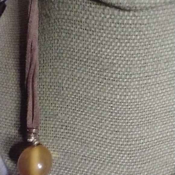 Statement runway huge beaded leather necklace pink brown - Picture 4 of 5